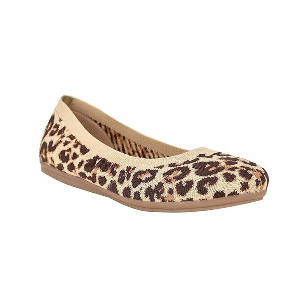 EASY SPIRIT Womens Beige Stretch Greta Round Toe Slip On Ballet Flats 5.5 M
